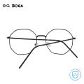 OQ BOGA 3 Colors Unisex Anti Blue Light Proof Radiation Octagon Computer Glasses Women Men Eye Protection Fashion Metal Full Rim Eyewear. 