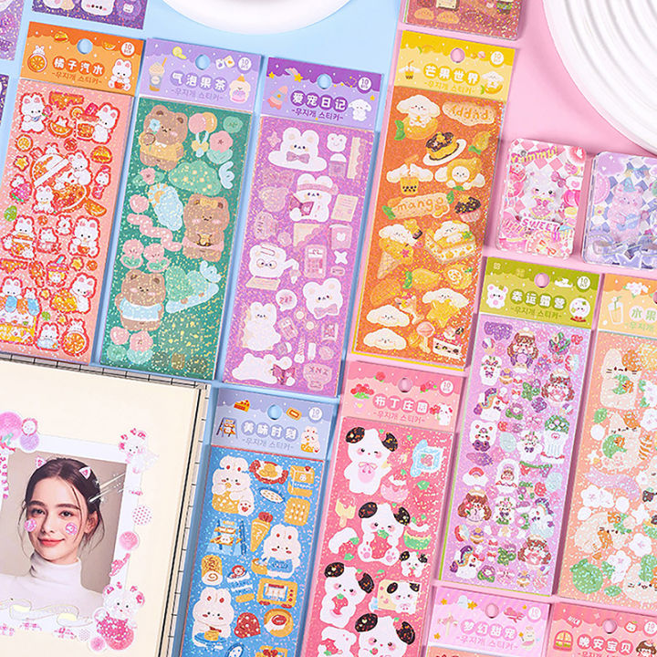 10PCS Kawaii Korean Deco Sticker Pack Cute Colorful Cartoon Designs ...
