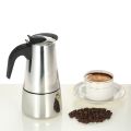 300ml 6-Cup Stainless Steel Espresso Percolator Coffee Stovetop Maker Mocha Pot for Use on Induction Cooker.