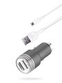 Metal Dual USB Port Car Charger 5V 2.1A Aluminium 2-port Car Chargers. 