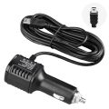 (New)H519 Car Charger Driving Recorder Power Cord Dual USB With Display Charging Line, Specification: Mini Straight. 