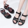 Mom sandals women's summer women's shoes comfortable soft soles for the elderly and grandma non-slip shoes for middle-aged ladies and middle-aged people. 