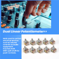 10PCS Top Adjustment Linear Dual Knurled Shaft Potentiometer 50K Ohm B50K. 