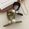 Simple Female Pearl Crystal Hair Clip Retro Ladies Ponytail Braid Shark Grab Clip Girls Elegant Exquisite Hair Accessories.