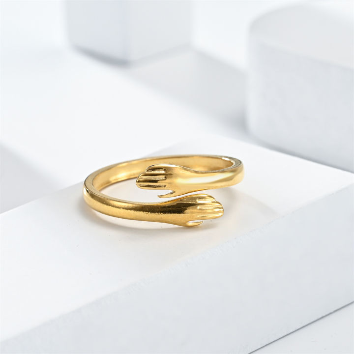 Fashion%20Non%20Tarnish%20Silver%2018K%20Gold%20Plated%20Stainless%20Steel%20Women%20Adjustable%20Hand%20Hug%20Finger%20Rings%20Jewelry%20-%20Image%207