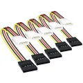 Projector Molex to SATA Cable, 15 Pin SATA to 4 Pin Molex Power Adapter Cable Cord for SATA Hard Drives and CD ROM Drives Multicolor. 
