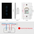 Migeet Wi-Fi Smart Switch Light Switch Voice Control, Remote Control, Touch Control Compatible with Alexa Google Assistant Schedule, Timer, Countdown Needs Neutral Wire No Hub Required 95-250V. 