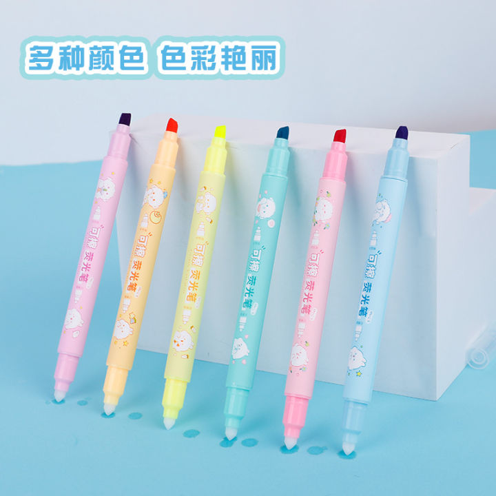 Weibo%20Stationery%20Student%20Color%20Double-Headed%20Fluorescent%20Pen%20Marking%20Pen%20Points%20Children's%20Good-looking%20Cute%20Journal%20Pen%20-%20Image%203