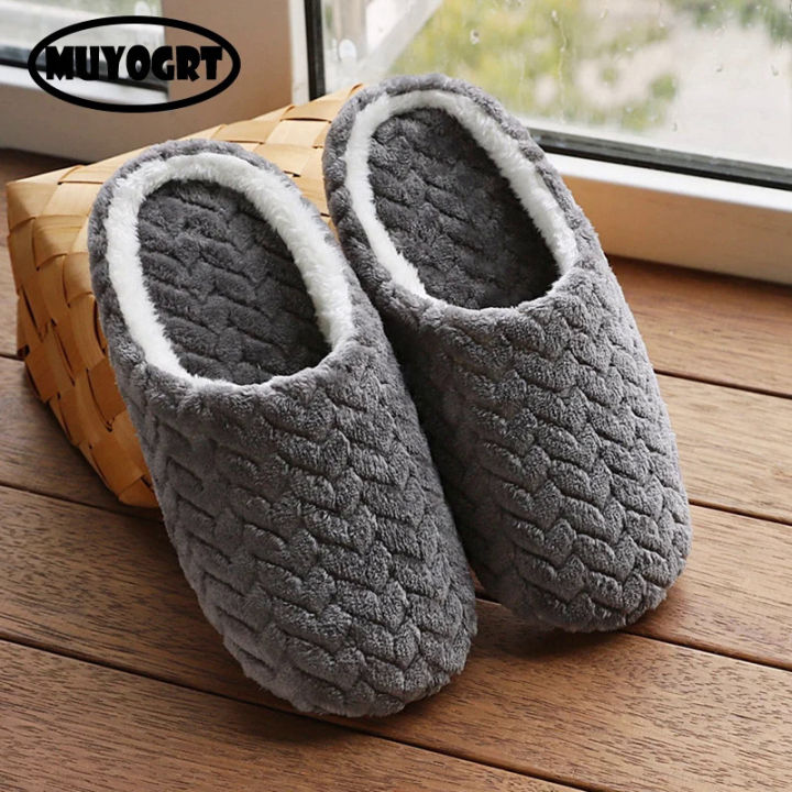 Autumn Winter Warm Slippers For Men Women Shoes Soft Plush Indoor