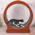 Cat Treadmill Wheel Exerciser Wooden Toy Cat Running Wheel with Carpeted Runway for Indoor Cats Durable Silent Roller with Locking Mechanism. 