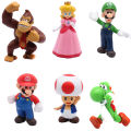 Alien 6pcs/set Super Mario Bros PVC Action Figure Toys Dolls Model Set Luigi Yoshi Donkey Kong Mushroom For Kids Birthday Gifts.