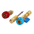 LI 2Pcs R134 Valve Core Quick Remover Installer Tool Kit Alloy Steel High Low Pressure Valve Core Remover Tools For Refrigerant Air Conditioner System.