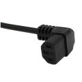IEC Male C14 to Up Right Angled 90 Degree IEC Female C13 Power Extension Adapter with 18cm IEC 320 90 Degree C13 3 Pin Female to C14 3 Pin Male PDU Power Supply Extension Cord.