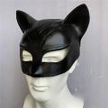 Cat Woman Mask Half Eyes Fox Movie Cosplay Catwomen Selina Kyle Latex Mask Halloween Party Women Superhero Costume Headgear.