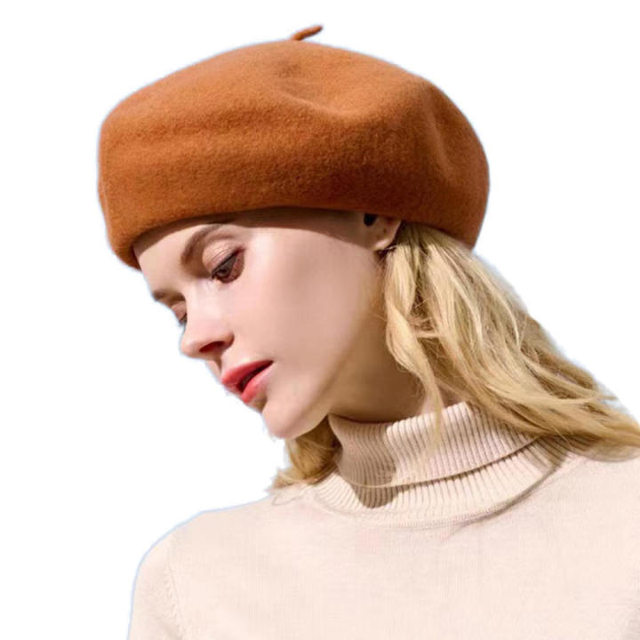 100%25%20Wool%20Beret%20Hat%20Women%20Winter%20Thick%20Warm%20French%20Hat%20Girls%20Solid%20Color%20Autumn%20Berets%20Caps%20Hats%20For%20Women%20Flat%20Cap%20Felt%20Berets%20-%20Image%204