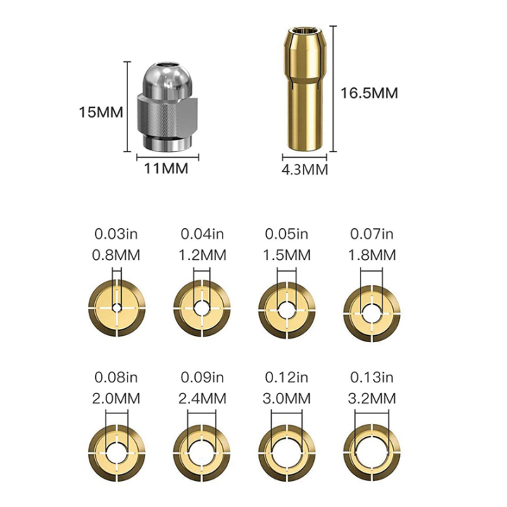 2X%20Drill%20Chuck%20Collet%20Set%20for%20,1/32Inch%20to%201/8Inch%20Replacement%204486%20Keyless%20Bit%20with%20Rotary%20Drill%20Nut%20Set%20-%20Image%202