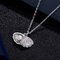 Necklace / Korean design silver plated shell pearl locket necklace for women and girls. 