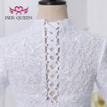 2023 New Arab Muslim Wedding Dress White Color Ball Gown Plus Size Lace Appliques With Beading Bride Dresses For Women WX0327. 