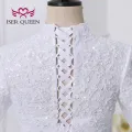 2023 New Arab Muslim Wedding Dress White Color Ball Gown Plus Size Lace Appliques With Beading Bride Dresses For Women WX0327. 