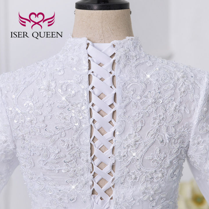 2023%20New%20Arab%20Muslim%20Wedding%20Dress%20White%20Color%20Ball%20Gown%20Plus%20Size%20Lace%20Appliques%20With%20Beading%20Bride%20Dresses%20For%20Women%20WX0327%20-%20Image%207