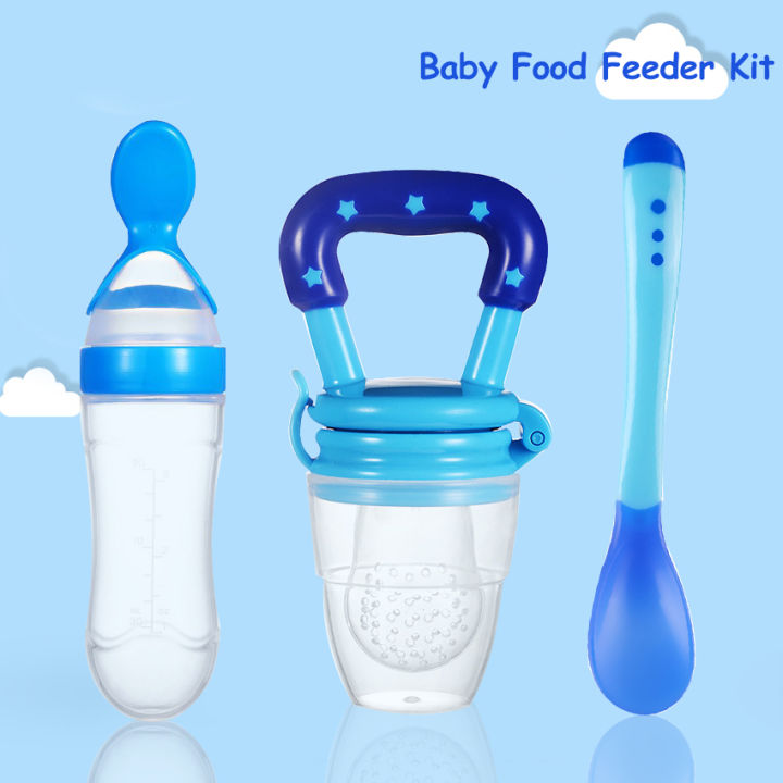 HelloKimi%203PCS%20Baby%20Food%20Feeder%20Kit%20Squeeze%20Feeding%20Bottle%20with%20Spoon%20Baby%20Bite%20Pacifier%20Temperature%20Spoon%20Fruit%20Vegetable%20Feeder%20Squeezing%20Food%20Bottles%20Rice%20Paste%20Juice%20FeederInfant%20Fruit%20Feeder%20Pacifier%20Teething%20Toy%20Gift%20Set%20-%20Image%204