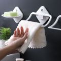 Magic Flexible Sticker Strong Suction Plastic Hand Towel Ring For Bathroom Towel Hanger. 