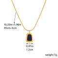 316L Stainless Steel Simple Square Gold Color Pendant Necklace Earring For Women Trendy Korean Jewelry Set Holiday Gift. 