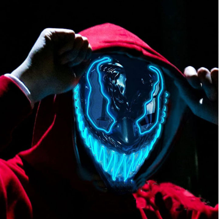 Good nightHorror Halloween GlowMasks Led Luminous Scream Venom Mask Carnival Masquerade Party Cosplay Scorpion Mask New