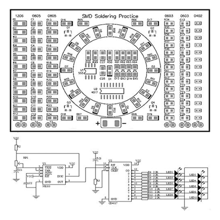 3X%20Rotating%20LED%20SMD%20NE555%20Soldering%20Practice%20Board%20DIY%20Kit%20Fanny%20Skill%20Training%20DIY%20Kit%20Electronic%20PCB%20Board%20Module%20Suit%20-%20Image%202