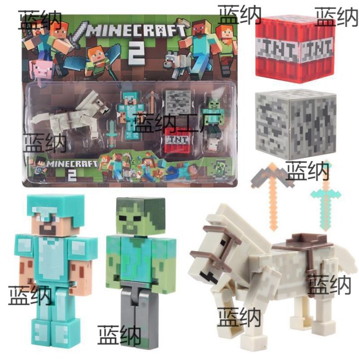 Minecraft Model Minifigure Building Blocks for Kids Steve Diamond Boy Toys Birthday Gift