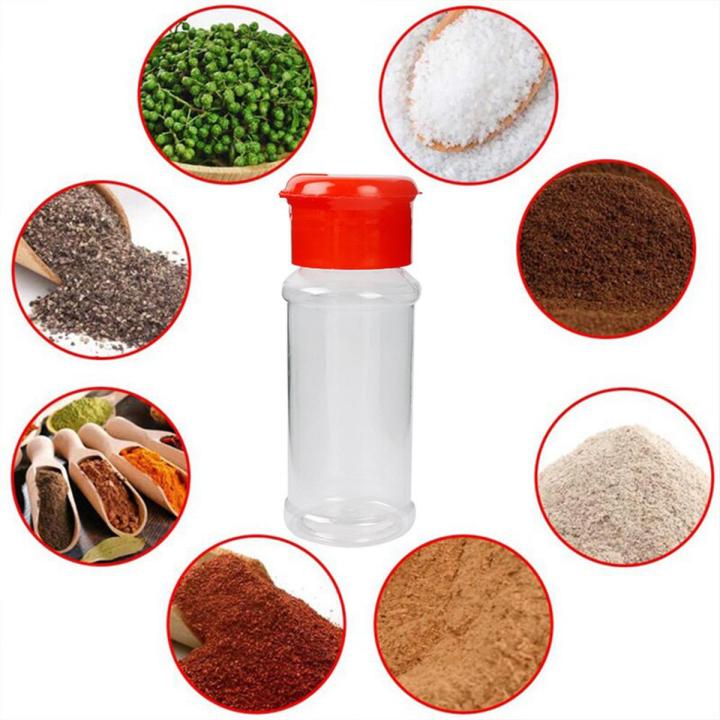 3Pcs Plastic Spice Salt Pepper Shaker Seasoning Jar Portable Camping Condiment Vinegar Bottle Kitchen Cruet 100 Ml