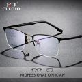 CLLOIO Men Business Glasses Anti Blue Light Reading Glasses High Quality Half-Frame Myopia Prescription Optical Eyeglasses 86025. 