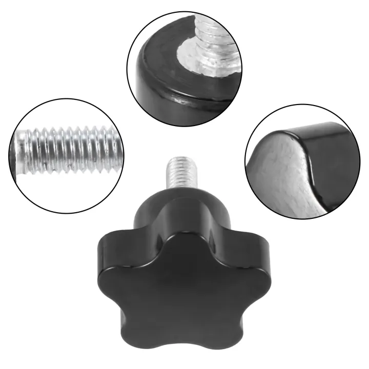 ZOROOM%20M6%20x%2015mm%20Male%20Thread%20Screw%20Star%20Head%20Locking%20Screw%20Handle%20Black%202%20Pcs%20-%20Image%208