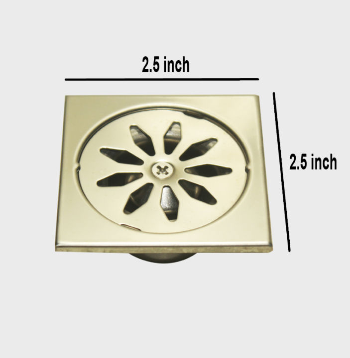 Highly Vital - 2.5 inch Stainless Steel Square Bathroom Shower Waste Floor Drainer Grate - Tools, DIY & Outdoor - Modern and Trendy