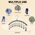 Stainless steel hangers Efficient Space-saving Windproof hamgers PVC waterproof 10 clips hangers for clothes for Home organization Travel accessories Dorm room essentials Wet weather drying Suitable. 
