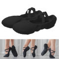 Canvas Ballet Slipper Split-Sole Shoes Fitness Gymnastics Flats Black_34. 
