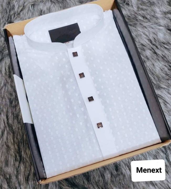 Menext%20Men's%20white%20premium%20color%20Panjabi%20For%20Men%20(Snap%20Button/%20%E0%A6%9F%E0%A6%BF%E0%A6%AA%20%E0%A6%AC%E0%A7%81%E0%A6%A4%E0%A6%BE%E0%A6%AE%20)%20-%20Image%202