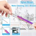 Vinaco Reusable Smoothie Straw, 0.4'' Extra Wide Stainless Steel Straw 10.5'' & 8.5'' Long colorful Straws, (1-4) Pack Metal Straw with 1 Reusable Straw Brush Cleaner for Milkshake, Smoothie, Bubble tea.