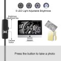 3 In 1 Type-c Android 6 LEDs USB Endoscope Inspection Camera Borescope Flexible Hard Cable for Android Smartphone PC.