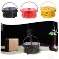 【Daily Necessities For Anyone Store】Portable Hollow Metal Mosquito Incense Coil Holder Box.