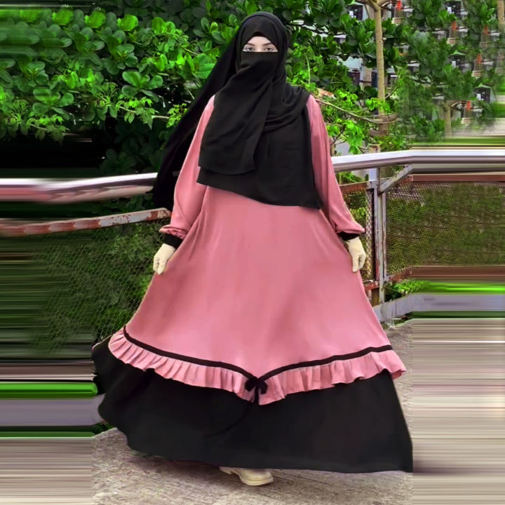 New%20Attractive%20Stylish%20Abaya%20Borkha%20Hijab%20Niqab%20Full%20Set,%20Dubai%20Charry%20Fabric%20For%20Muslim%20Women,%20Borkha%20-%20Image%203