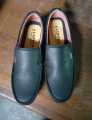 Black Artificial Leather Casual Loafers for Men. 