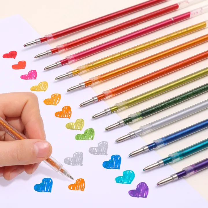 Glitter%20Gel%20Pen%201.0mm%20Metal%20Glitter%20Color%20Ballpoint%20Pen%20Paper%20Cardstock%20Diary%20Drawing%20Marking%20Coloring%20DIY%20Art%20-%20Image%203