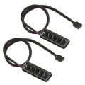PWM Fan Hub, 2Pcs PC Fan Hub 13.8in Cable Length for Desktop. 