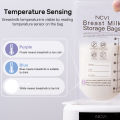 NCVI Breastmilk Storage Bags, 200ml Milk Freezer Bags for Breastfeeding, Temp-Sensing, Doubled-Sealed,Preservation Bag, BPA Free. 