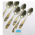 6 Piece Steel Spoon Set: Multi-Design 6-Inch Long Spoons For Your Kitchen, Elevating Your Kitchen Essentials With A Set Of 6 Multi-Design Steel Spoons.