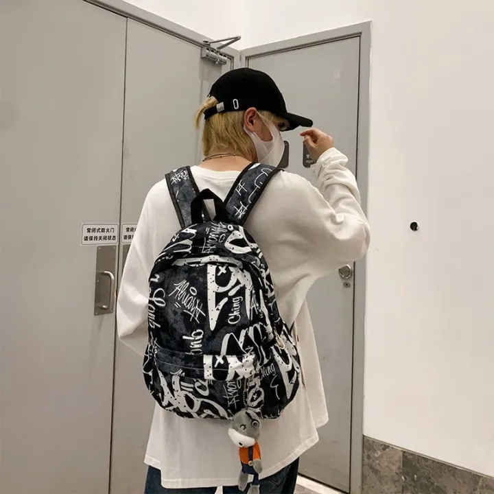 Schoolbag%20Men's%20Trendy%20Korean%20Style%20Printed%20Graffiti%20High%20School%20Student%20Large%20Capacity%20Domineering%20Backpack%20Junior%20High%20School%20Student%20College%20Female%20Backpack%20-%20Image%209