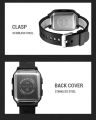 SKMEI 1858 Square Waterproof Calendar Countdown Electronic Digital Dual Display LED Luminous Watch.