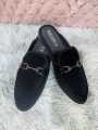 MARVEL FASHIONS NEW Fashionable Velvet Half Shoe For Men Black.