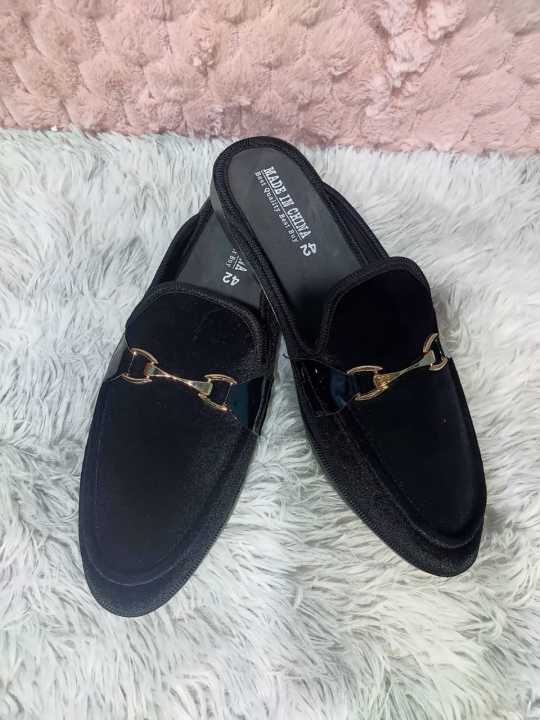 MARVEL%20FASHIONS%20NEW%20%20Fashionable%20Velvet%20Half%20Shoe%20For%C2%A0Men%C2%A0Black%20-%20Image%204